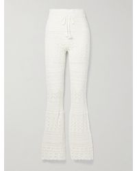 LoveShackFancy - Fosta Crocheted Cotton Flared Pants - Lyst