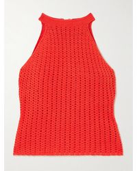Escvdo - Reflejo Tanktop Aus Gehäkelter Baumwolle - Lyst