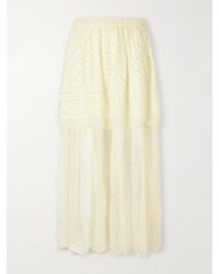 Sea - Carlotta Bead-Embellished Tulle Midi Skirt - Lyst