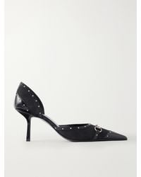 Gucci - Horsebit-Embellished Leather-Trimmed Gg-Jacquard Pumps - Lyst