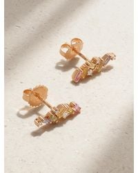 Suzanne Kalan - 18-Karat Rose, Sapphire And Diamond Earrings - Lyst