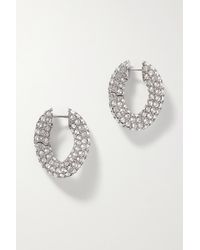Balenciaga Silver-tone Crystal Hoop Earrings - Metallic