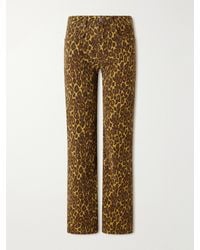 R13 - Joan Cropped Animal-Print Flared Jeans - Lyst
