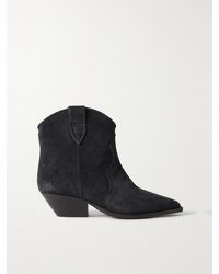 Isabel Marant - Dewina Distressed Suede Ankle Boots - Lyst