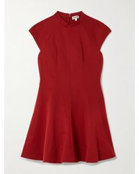 STAUD - Ellie Paneled Cotton-Blend Faille Mini Dress - Lyst
