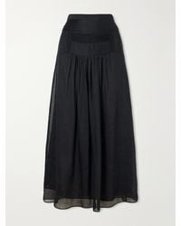 Isabel Marant - Pylka Embroidered Crepon Midi Skirt - Lyst