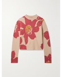 The Elder Statesman - Verkürzter Kaschmirpullover Mit Intarsienmotiv - Lyst