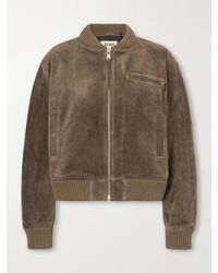 Arma - Elysia Rib-Trimmed Suede Bomber Jacket - Lyst