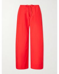 Leset - Kyoto Cotton-Poplin Low-Rise Wide-Leg Pants - Lyst
