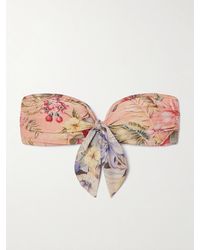 Zimmermann - Coco Bandeau-Bikini-Oberteil Mit Blumenprint - Lyst