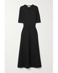 Gabriela Hearst Seymore Wool, Cashmere And Silk-blend Midi Dress - Black