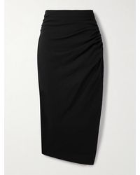 Carolina Herrera - Midirock Aus Crêpe Aus Einer Wollmischung Mit Raffungen - Lyst