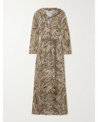 Loro Piana - Lauraine Belted Printed Hooded Linen Maxi Dress - Lyst