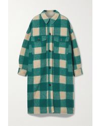 Étoile Isabel Marant Fontizi Oversized Checked Flannel Coat - Green