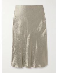 Max Mara - Leisure Alessio Crinkled-Satin Midi Skirt - Lyst