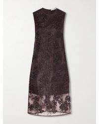 Cecilie Bahnsen - Cbdevin Embroidered Rosette Organza Midi Dress - Lyst