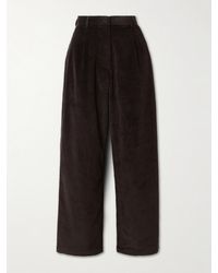 Frankie Shop - Pantalon Droit En Velours De Coton Côtelé À Plis Norstrand - Lyst