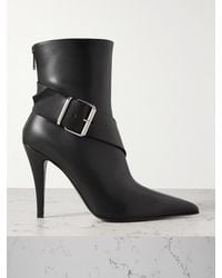 McQueen - Ankle Boots Aus Leder Mit Schnalle - Lyst
