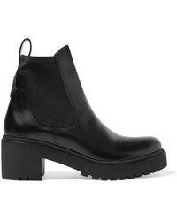 Moncler Vera Leather Chelsea Boots - Black