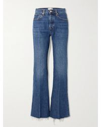 FRAME - The Lax Distressed Mid-Rise Flared Jeans - Lyst