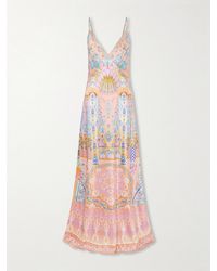CAMILLA - Printed Silk-Satin Maxi Dress - Lyst