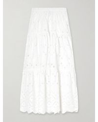 Cara Cara - Melanie Broderie Anglaise Cotton Midi Skirt - Lyst