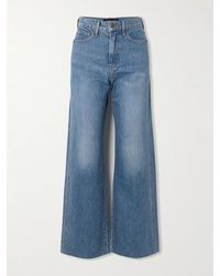 Veronica Beard - Taylor Frayed High-Rise Wide-Leg Jeans - Lyst