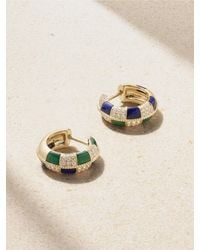 Yvonne Léon - Mini Créoles 9-Karat Multi-Stone Hoop Earrings - Lyst