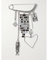 Isabel Marant - Abby Silberfarbene Brosche Mit Kristallen - Lyst