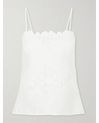 Miguelina - Olympia Embroidered Linen And Cotton-Blend Camisole - Lyst