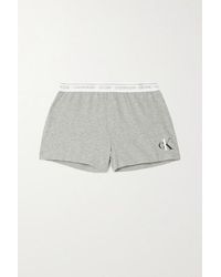 Calvin Klein Shorts Aus Meliertem Jersey Aus Einer Baumwollmischung - Grau