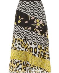 Diane von Furstenberg Darcie Bedruckter Midirock Aus Seidenchiffon - Gelb