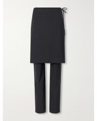 St. Agni - Tiered Wool-Blend Skirt-Detailed Slim-Leg Pants - Lyst
