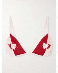 Bode - Wonderland Two-Tone Jacquard-Knit Soft-Cup Triangle Bra - Lyst