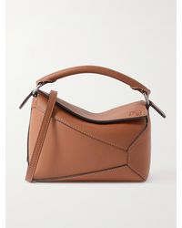 Loewe - Puzzle Edge Mini Schultertasche Aus Strukturiertem Leder - Lyst