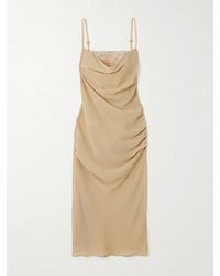 The Attico - Crystal-Embellished Draped Crepe Midi Bustier Dress - Lyst