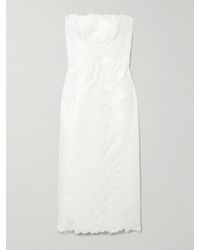 Costarellos - Astelle Strapless Guipure Lace Midi Dress - Lyst