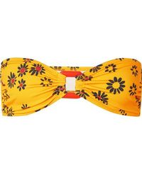 Solid & Striped The Tati Bandeau-bikini-oberteil Mit Blumenprint - Gelb