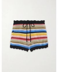 Alix Of Bohemia - Shea Striped Crocheted Cotton Shorts - Lyst