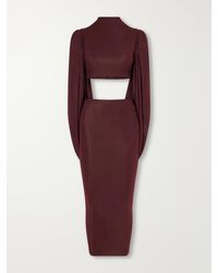 Maygel Coronel - Apertura Cape-Effect Chiffon-Trimmed Jersey Top And Skirt Set - Lyst