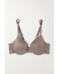 Chantelle Day To Night Lace-trimmed Stretch-tulle Underwired T-shirt Bra - Brown