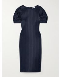 Max Mara - Pinstriped Cotton, Cashmere And Silk-Blend Dress - Lyst