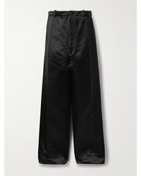 Balenciaga - Hose Mit Weitem Bein Aus Satin Aus Einer Baumwollmischung - Lyst
