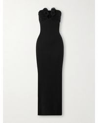 Magda Butrym - Strapless Appliquéd Ruched Stretch-Jersey Maxi Dress - Lyst