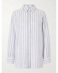 Gucci - Striped Logo-Jacquard Silk Shirt - Lyst