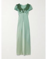Chloé - Robe Du Soir En Satin De Soie À Finitions En Dentelle - Lyst