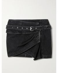 Isabel Marant - Siyen Belted Wrap-Effect Denim Mini Skirt - Lyst
