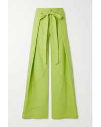 Damen Bekleidung Hosen und Chinos Ausgestellte und Palazzo Hosen The Attico Hiro Mehrlagige Hose Mit Weitem Bein Aus Baumwolle in Grün 