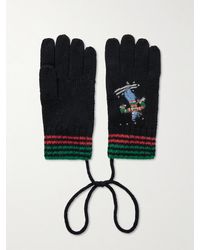 Bode - Ski Run Handschuhe Aus Merinowolle Mit Stickereien - Lyst