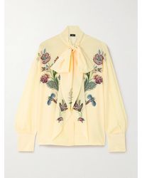 Etro - Pussy-Bow Floral-Print Silk-Chiffon Blouse - Lyst